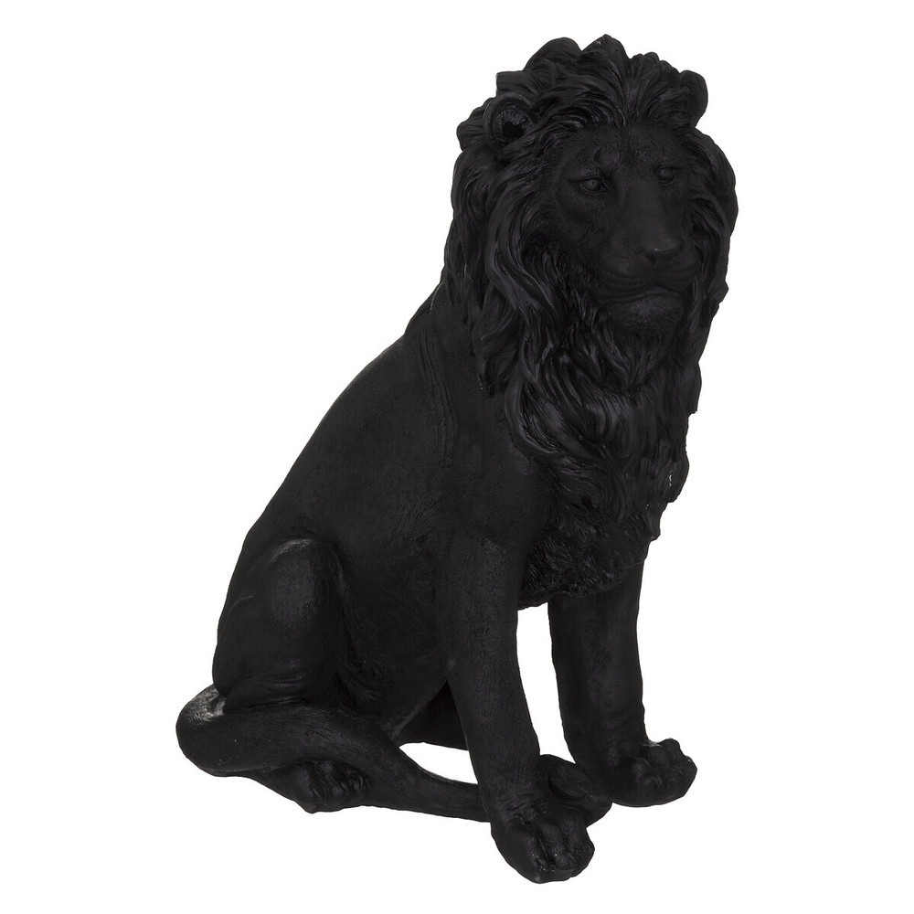 Statue Lion Noir Résine Vicovaro H52cm