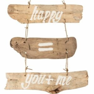 Décoration Murale Happy = You + Me Bois Flotté