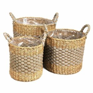 Cache-pot naturel forme panier Cory