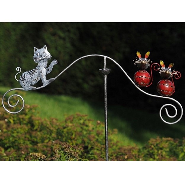 Mobile de Jardin décoration métal chat et souris hauteur 156 cm 39,90 €  LEZARD DU JARDIN