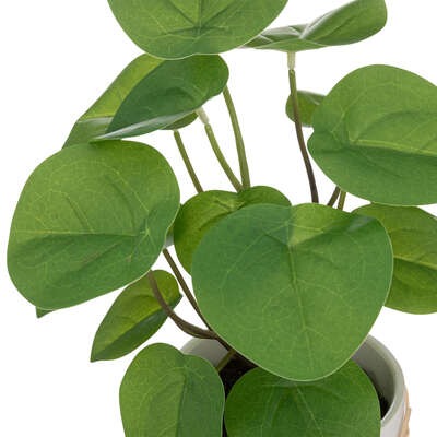 Plante verte Artificielle Maikel H34 pot blanc et rotin