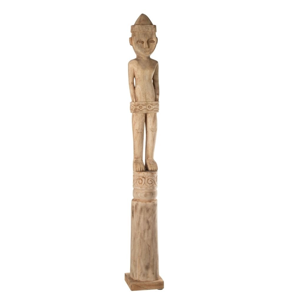 Statue bois personnage Africain Bukavu H114cm