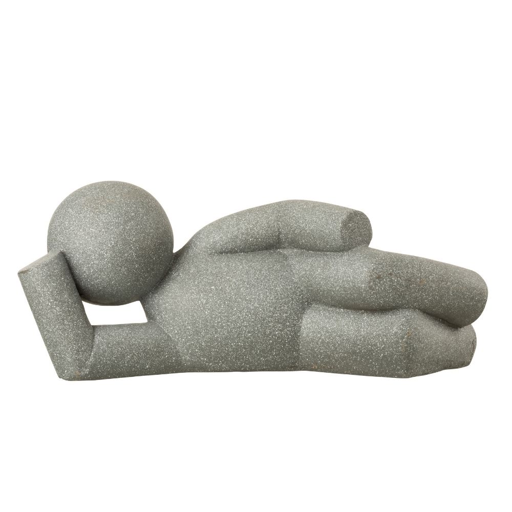 Statue design P'tit Maurice - Bonhomme couché sur le côté gris