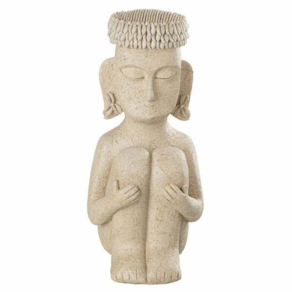 Statue personnage ethnique assis Lisala H34cm
