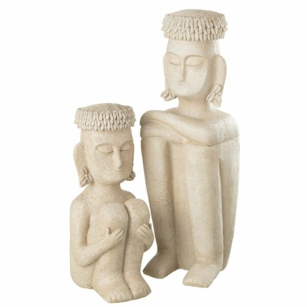 Statue personnage ethnique assis Zongo H45cm