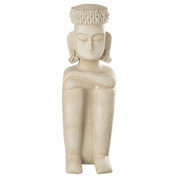 Statue personnage ethnique assis Zongo H45cm