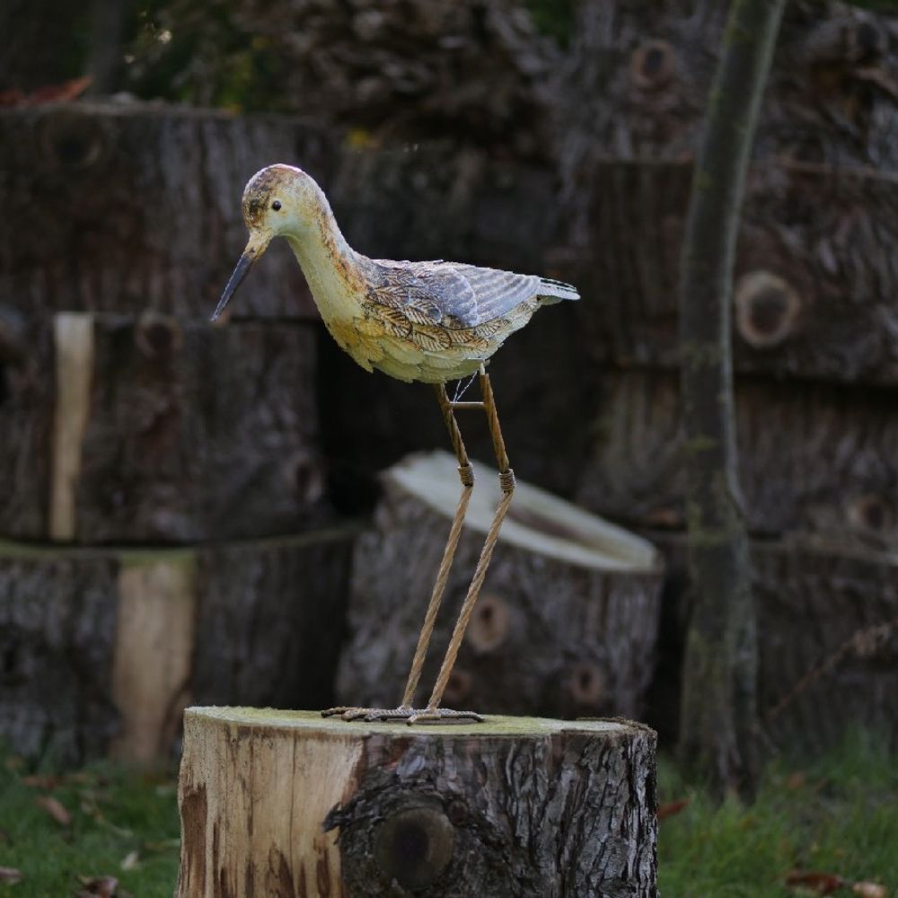 Statue métal oiseau Bécasseau Philemon