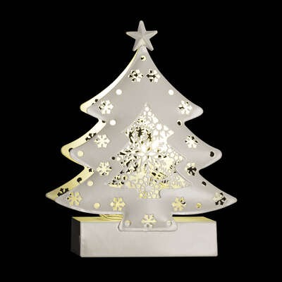 Déco Noël Sapin LED métal Blanc Taceres