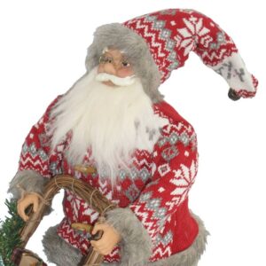 Décoration Père-Noël Rouge Kasay avec traineau 50cm