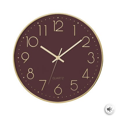 Horloge Suluca Bordeaux et doré D30cm