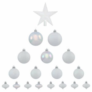 Kit sapin Noël 18 pièces Towe Blanc Boules et Cimier