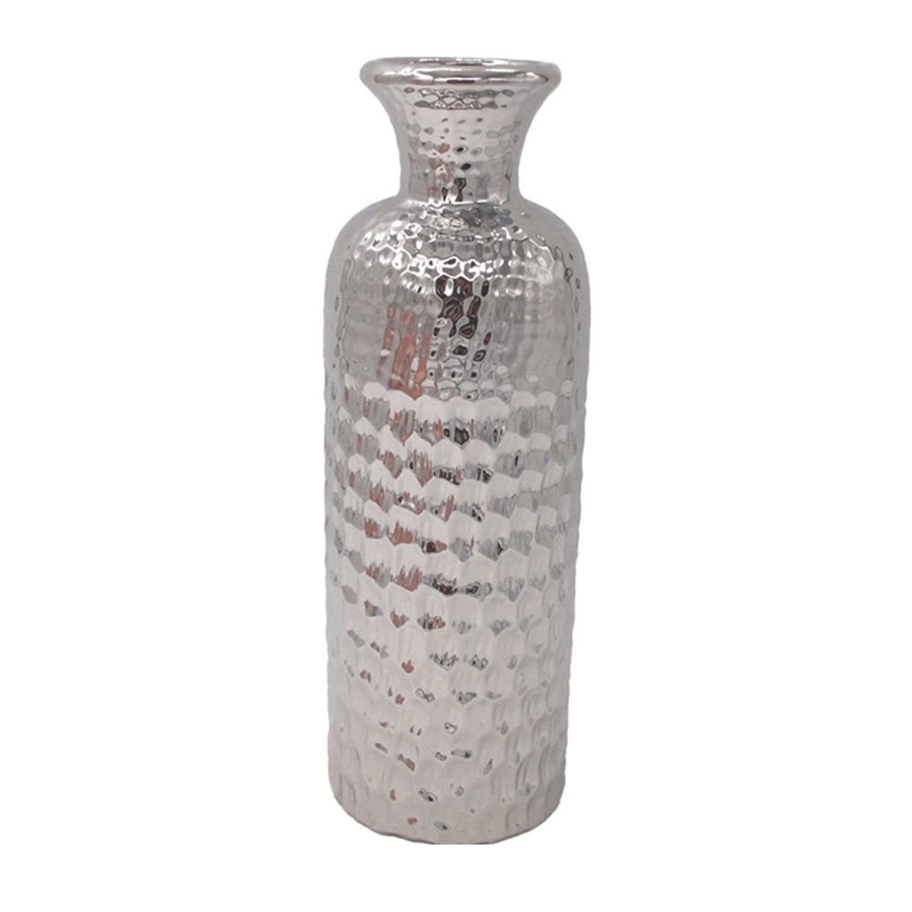 Vase bouteille céramique Aline Argent H30cm