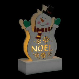 Bonhomme de Neige Lumineux Bois Grobine