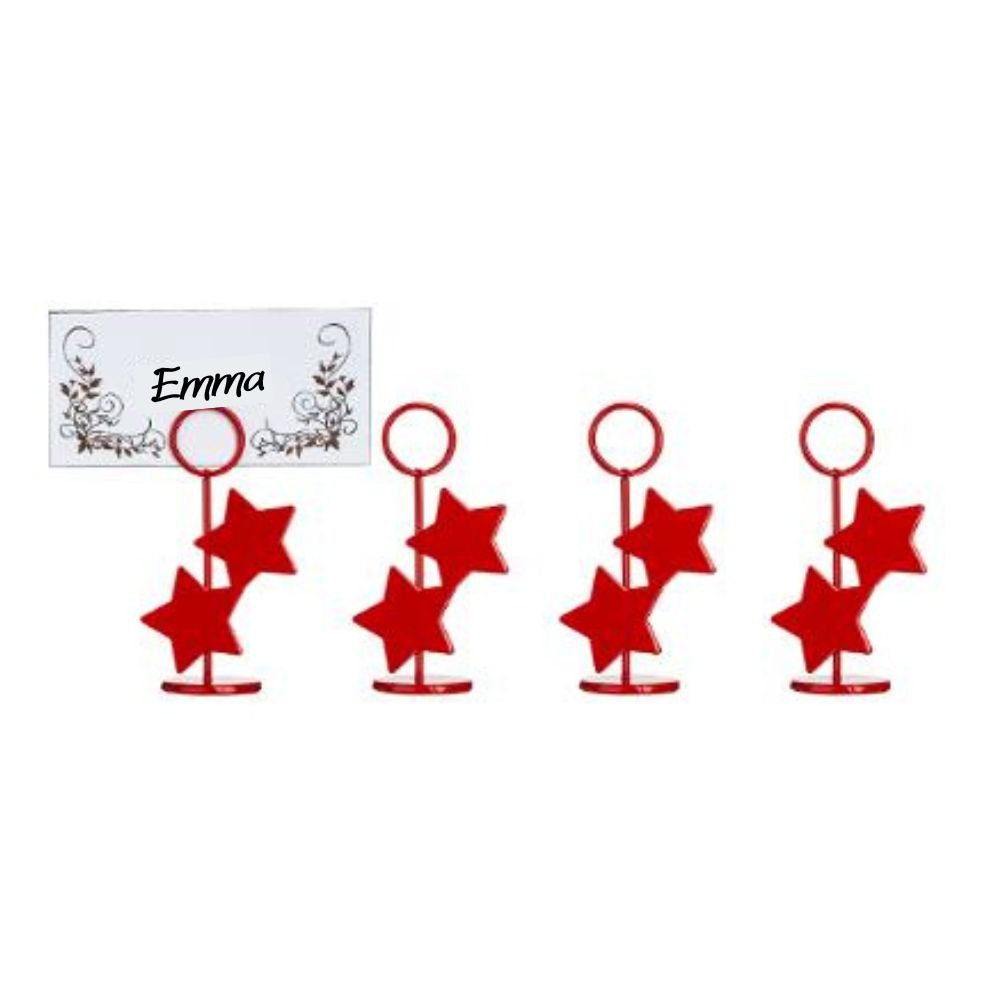 Cavaliers de Table - Porte-Noms Etoile Rouge x4