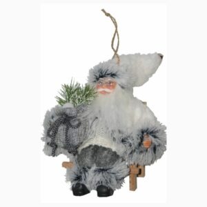 Décoration Père Noël Minken Blanc et Gris