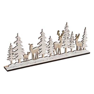 Scène de Noël Bois Arvo Forêt Scandinave 40cm