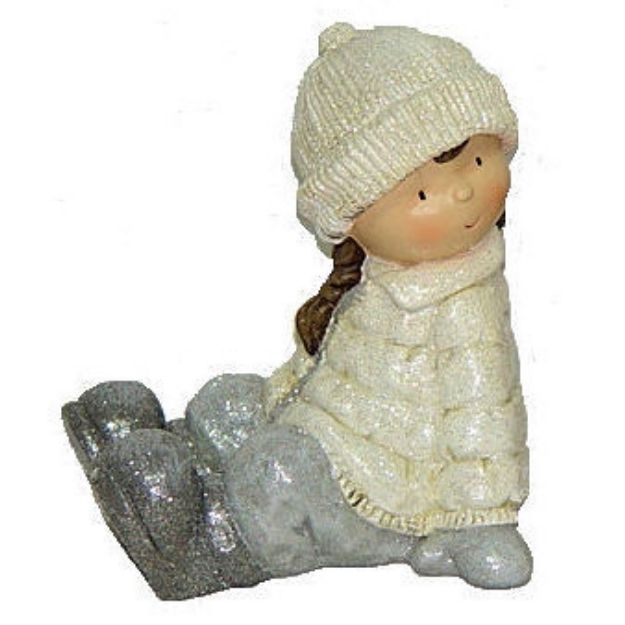 Statue Dagmar Fille Hiver assis H18