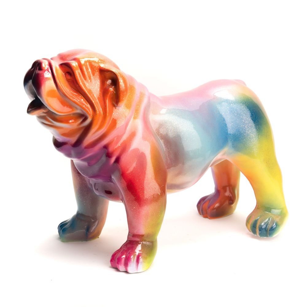 Statue résine Outdoor Bulldog Rainbow Bentley