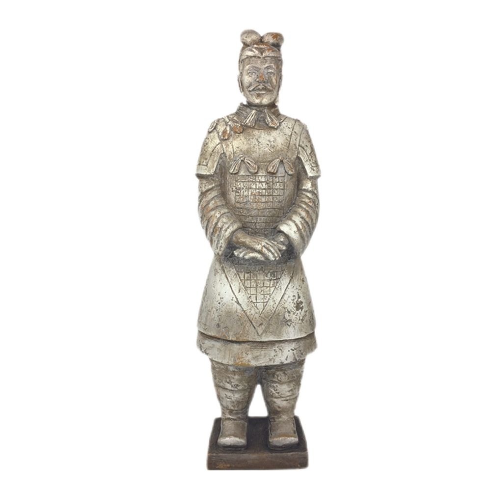 Statue résine Soldat Xian Kerem Gris Clair H36cm