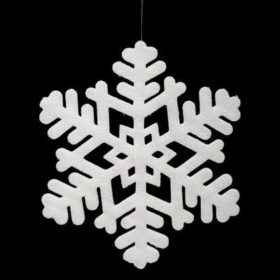 Suspension Flocon de Neige Blanc Pailleté Kotka 35cm