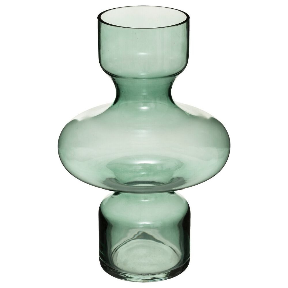 Vase en verre Uzma Vert d'eau H27cm