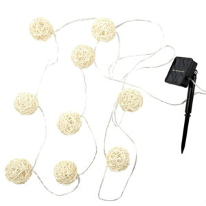 Guirlande Solaire Cobh Boules Rotin 10 LEDS