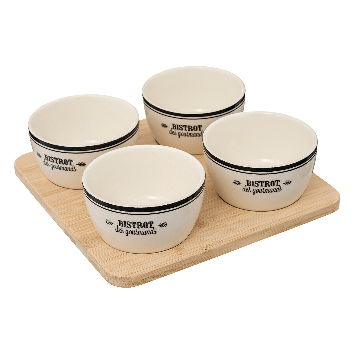 Set Apéritif Metixa 4 bols Bistrot et plateau bois