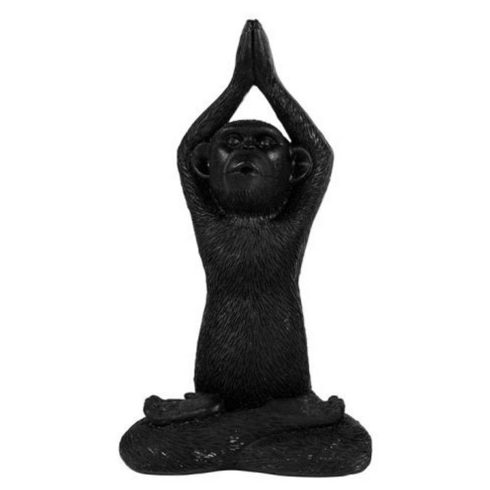 Statue résine Singe noir Yoga Jinotepe H21cm