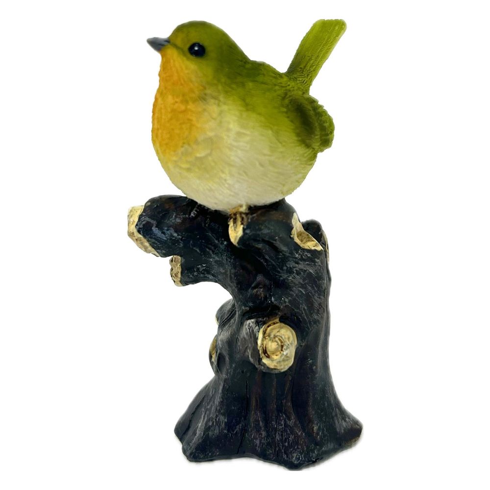 Statue résine Vangos - Oiseau sur branche H12cm