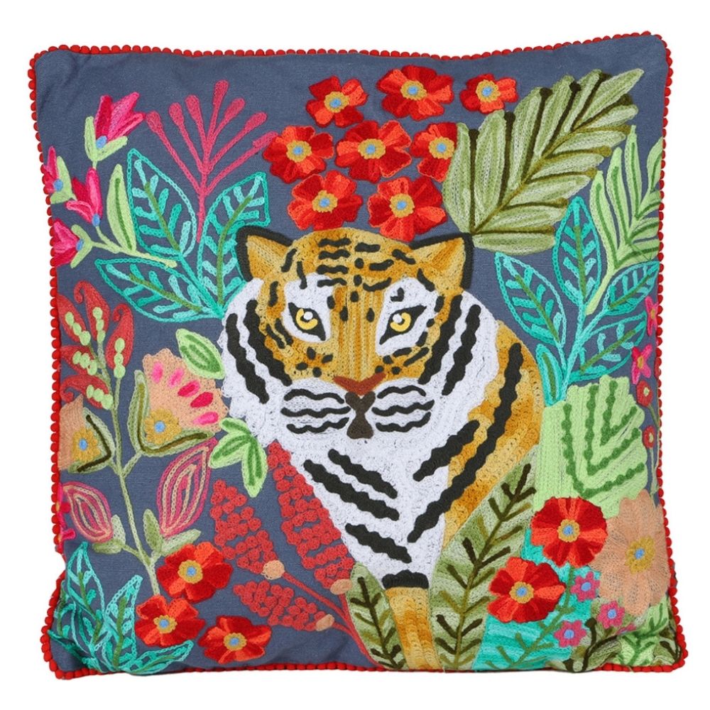 Coussin exotique Inaya Bleu 45x45cm