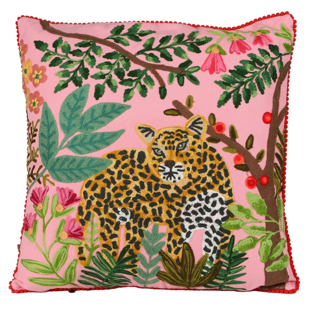 Coussin exotique Inaya Rose 45x45cm