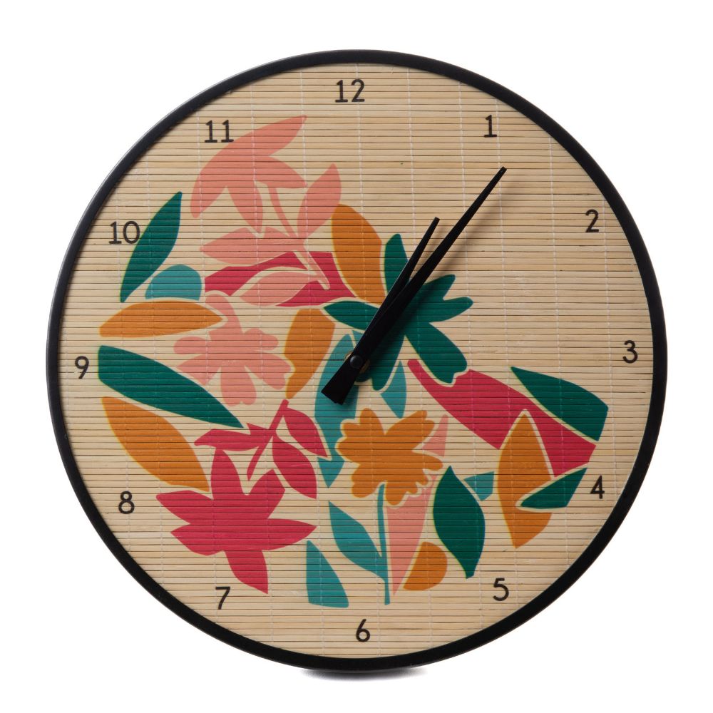 Horloge Bambou et Métal Pando Multicolore D35