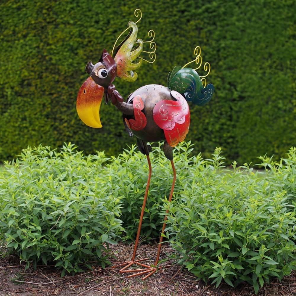 Statue Oiseau Rigolo métal Marena H106cm