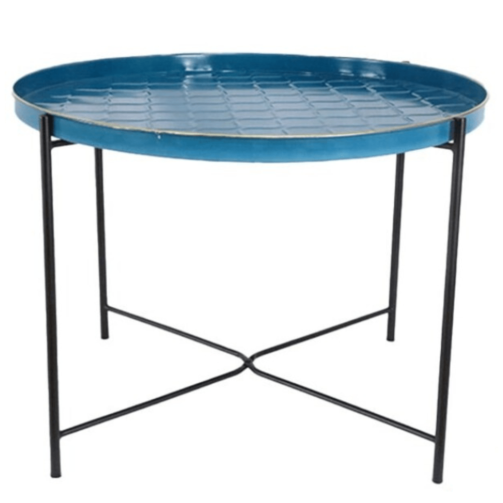 Table Basse ronde métal Pukalui Bleu D60