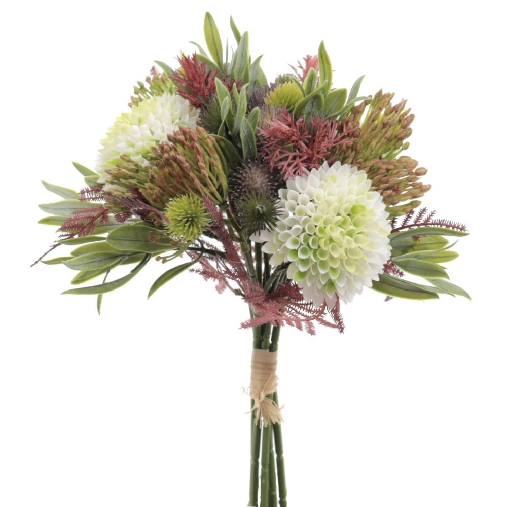 Bouquet de fleurs artificielles exotique Tarani Blanc D20cm
