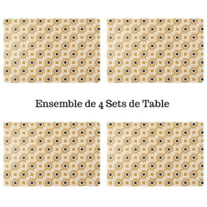 Ensemble de 4 Sets de Table Mirmande 45×30 Moutarde