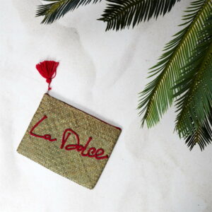 Pochette en paille Pizane La Dolce 30x20cm