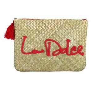 Pochette en paille Pizane La Dolce 30x20cm