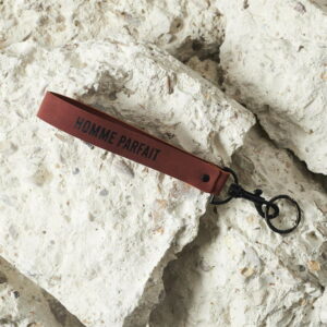 Porte-clés lanière simili-cuir Homme Parfait Marron