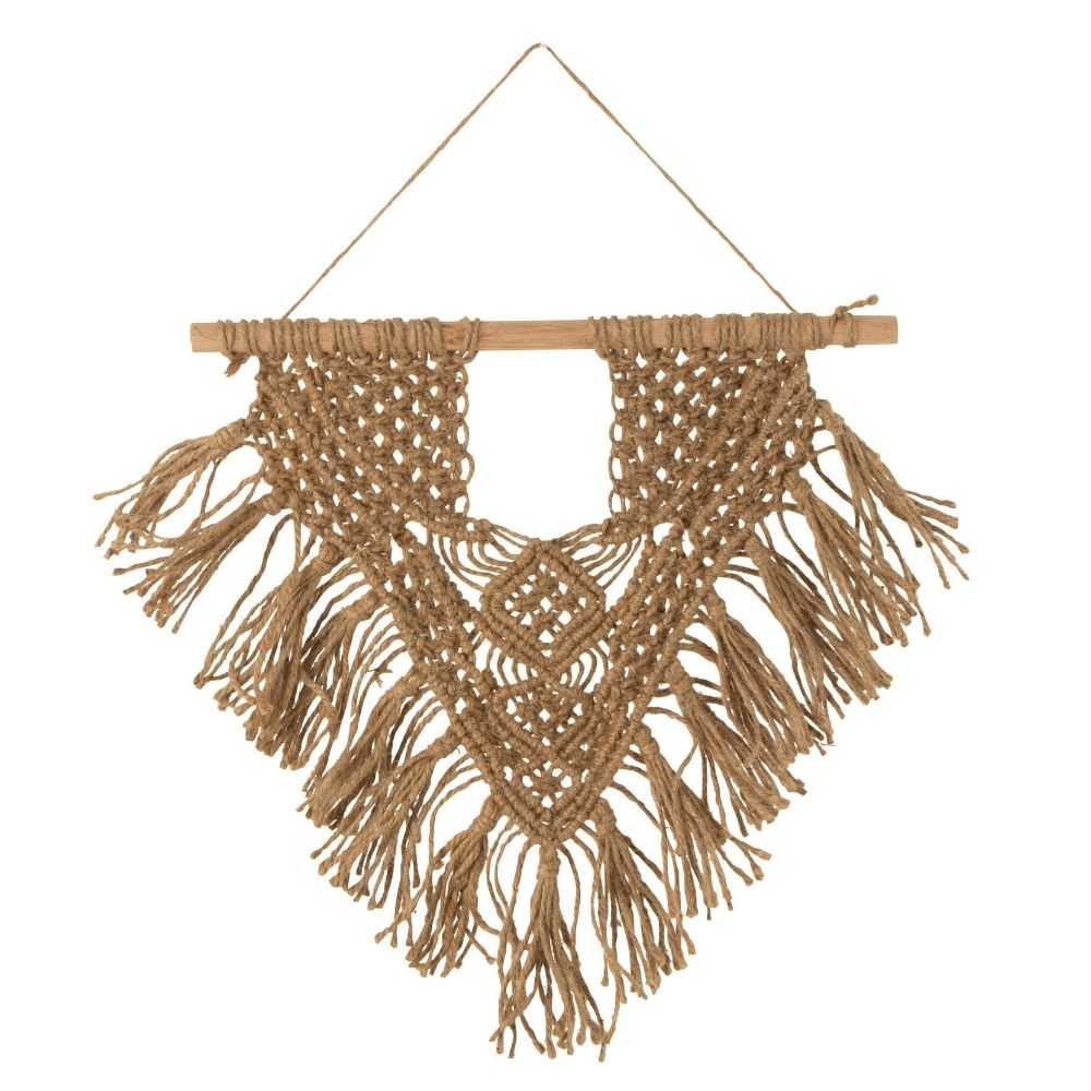 Suspension murale macramé jute Dolisie H58cm