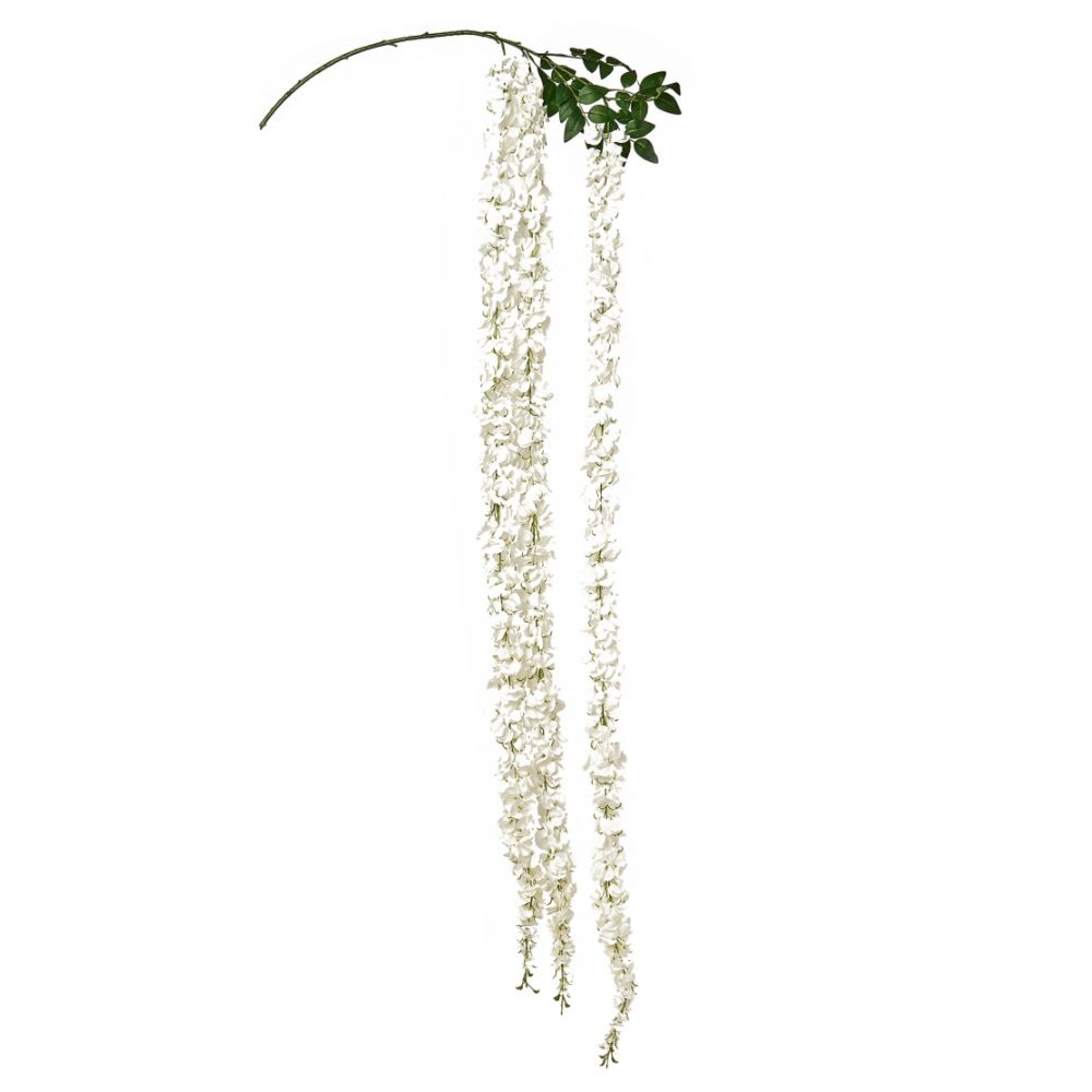 Tige plante retombante artificielle Glycine Vienne Blanc H260cm