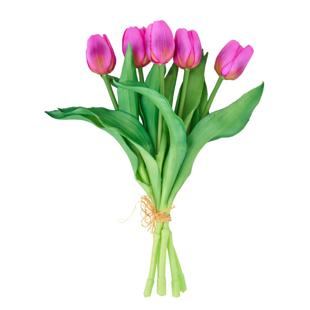 Botte de Tulipes artificielles toucher naturel Amsterdam Violet H35cm