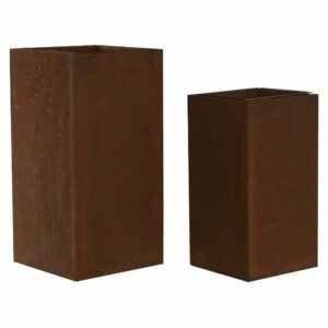 Cache-pot Batinosa métal vieilli marron-rouille