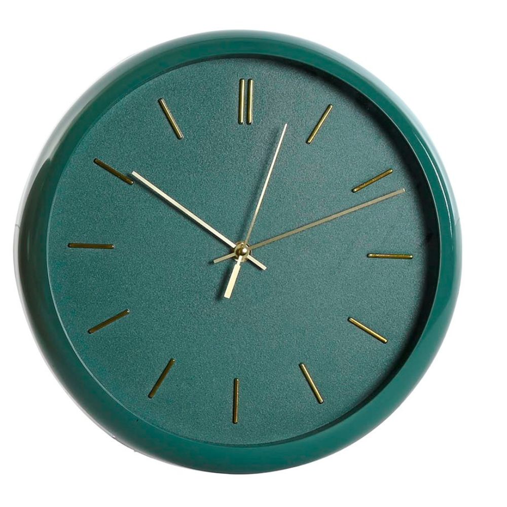 Horloge moderne ronde Candido Vert et Doré D30cm