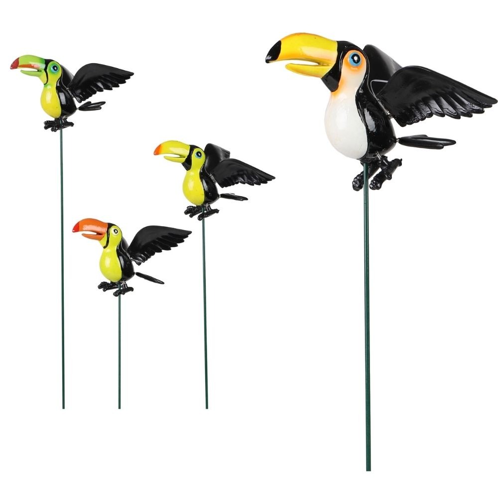 Pic de jardin à planter Toucan oiseau Ricone H67cm