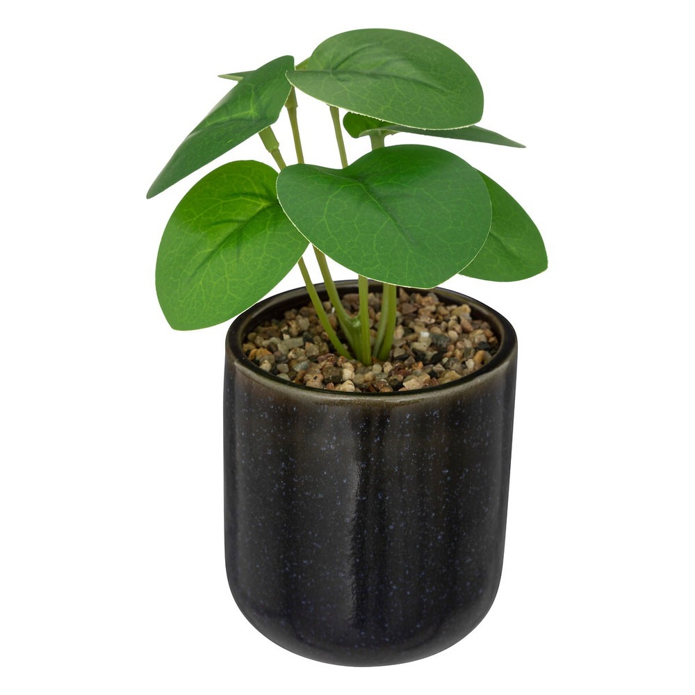 Plante verte Artificielle Hounya H16cm pot noir