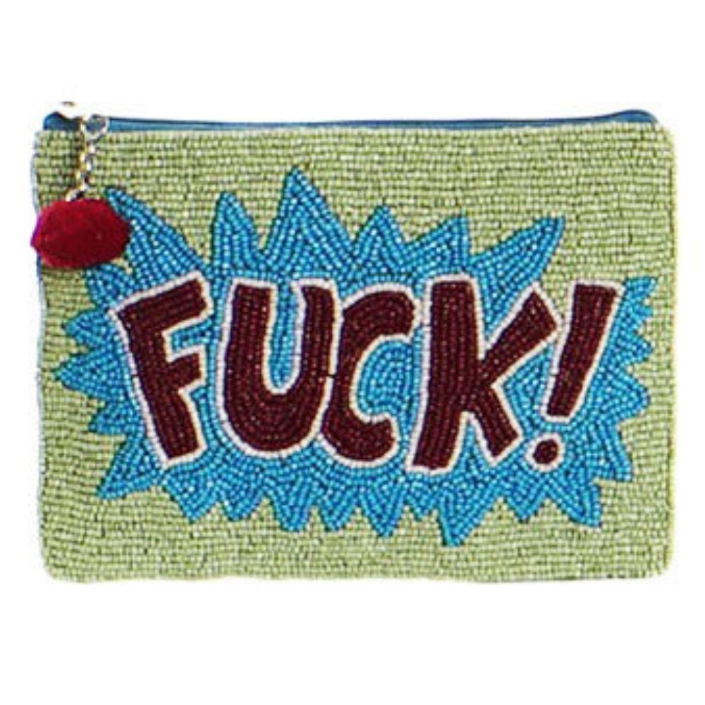 Pochette Pop Art Harting Vert Fuck 18x13cm