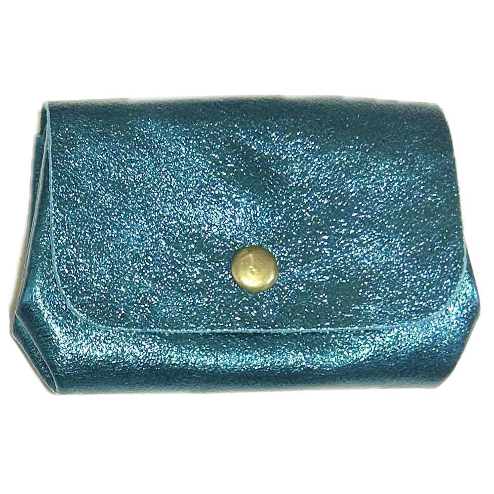 Porte-monnaie CUIR Corte Bleu brillant