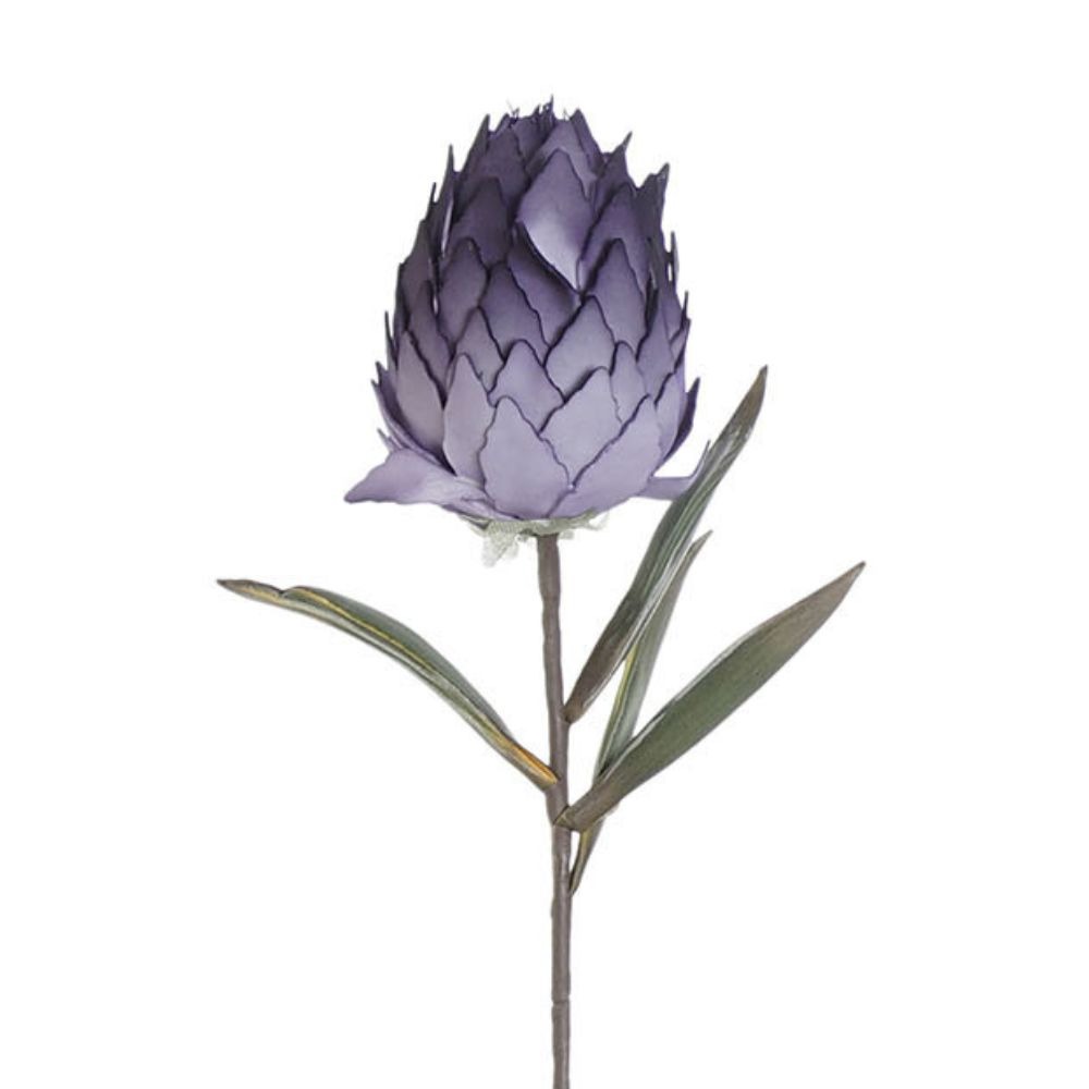 Tige de Fleur Déco Protea mousse Melixa Violet H78cm
