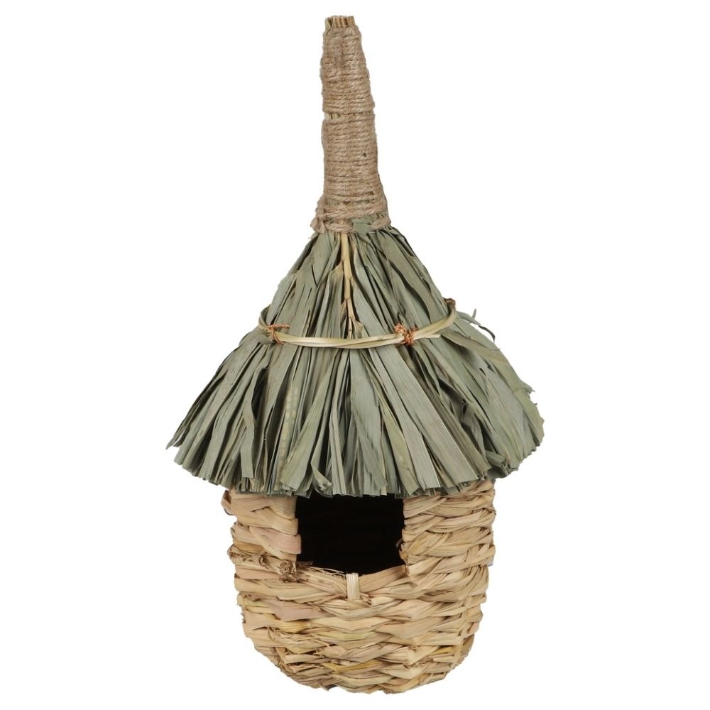 Nichoir oiseau jute et paille Anpolie H30cm